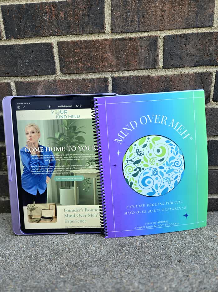 Your Kind Mind, Marie's first Lavender Pin Co client — her real website and workbook